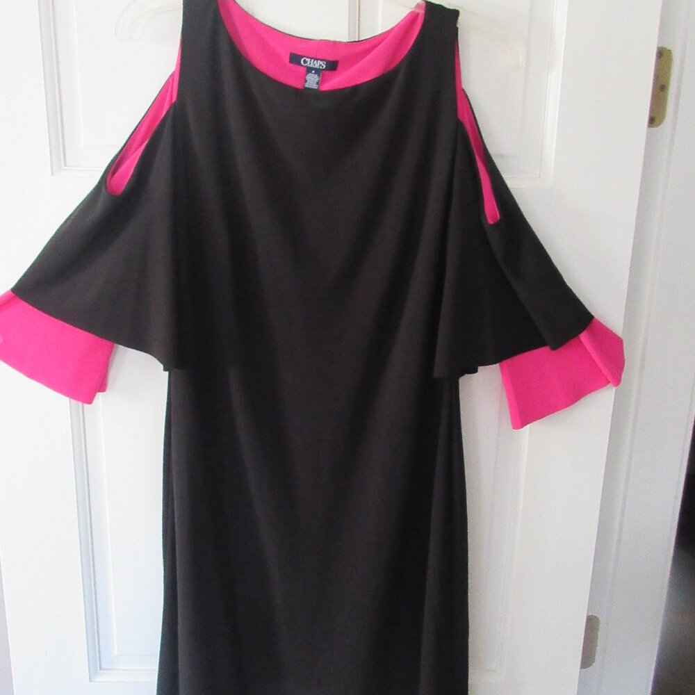 Chaps Open Shoulder Lined Dress Sz M